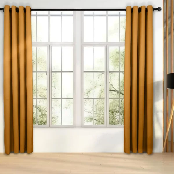 پرده آماده پانچی مدل هازان رنگ نارنجی تیره کد 115