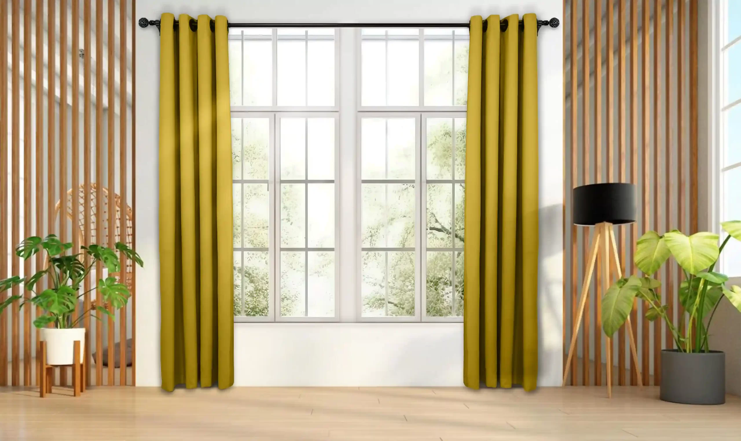 116 copy پرده آماده پانچی مدل هازان رنگ زیتونی روشن کد 116