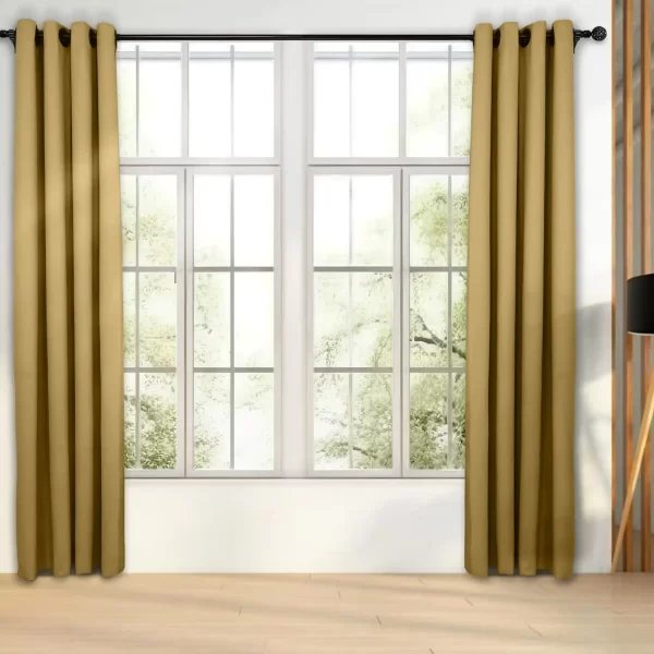 پرده آماده پانچی مدل هازان رنگ زیتونی تیره کد 118