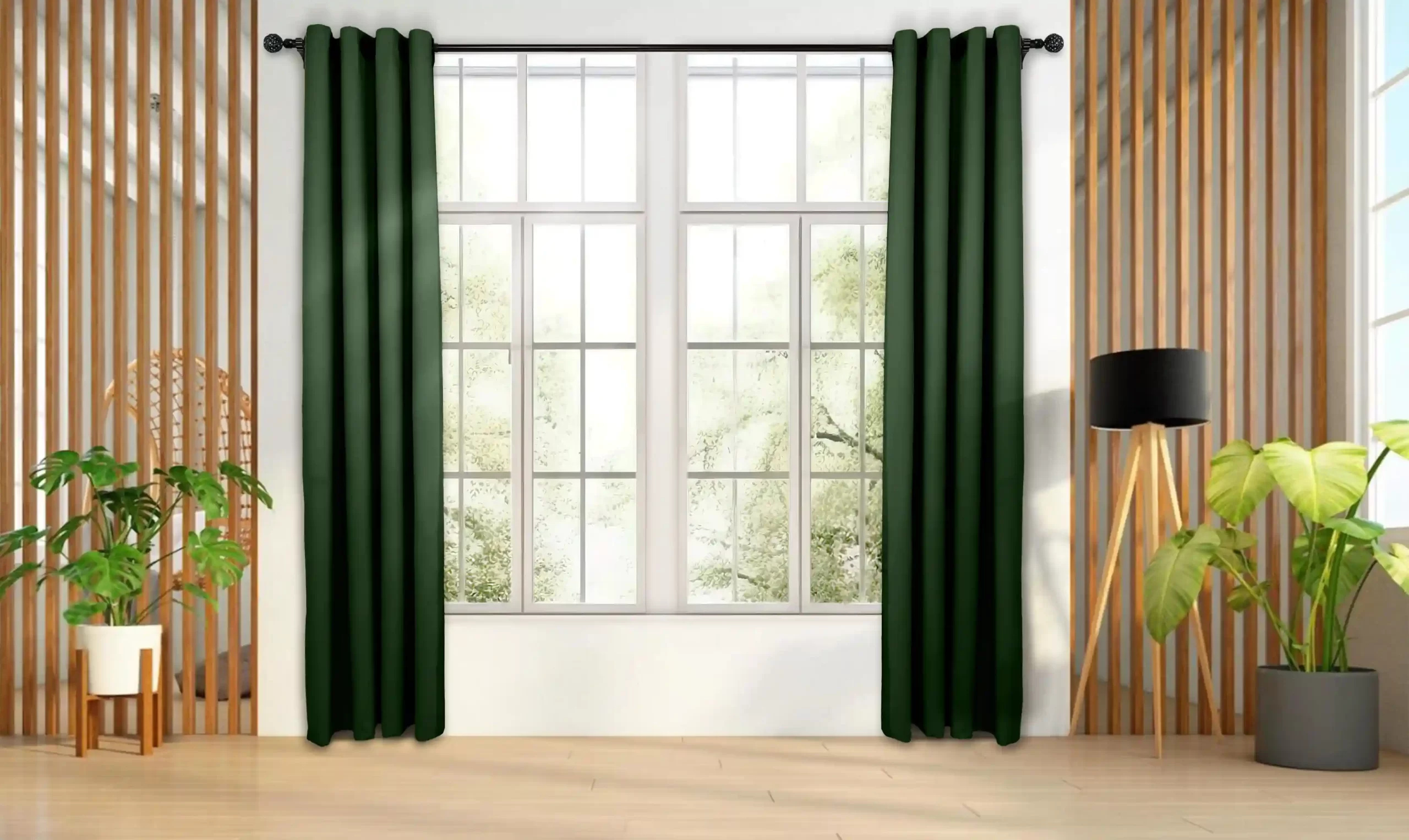 119 copy پرده آماده پانچی مدل هازان رنگ سبزتیره کد 119