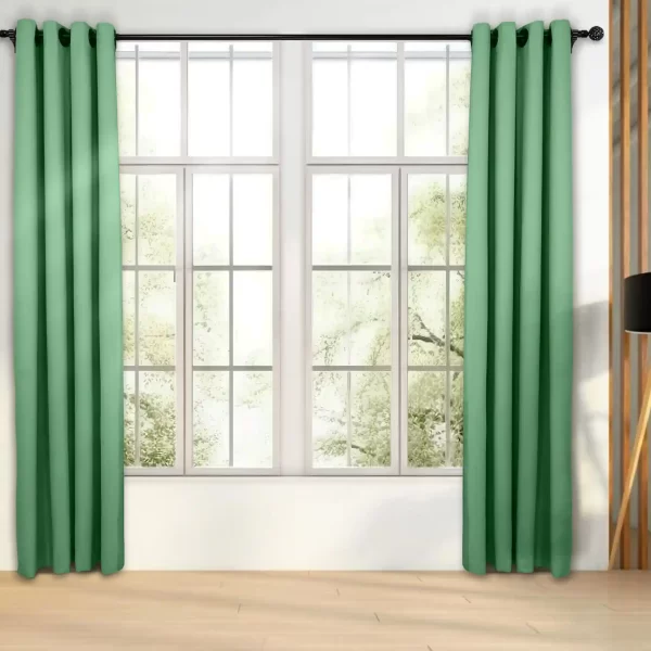 پرده آماده پانچی مدل هازان رنگ سبز روشن کد 121