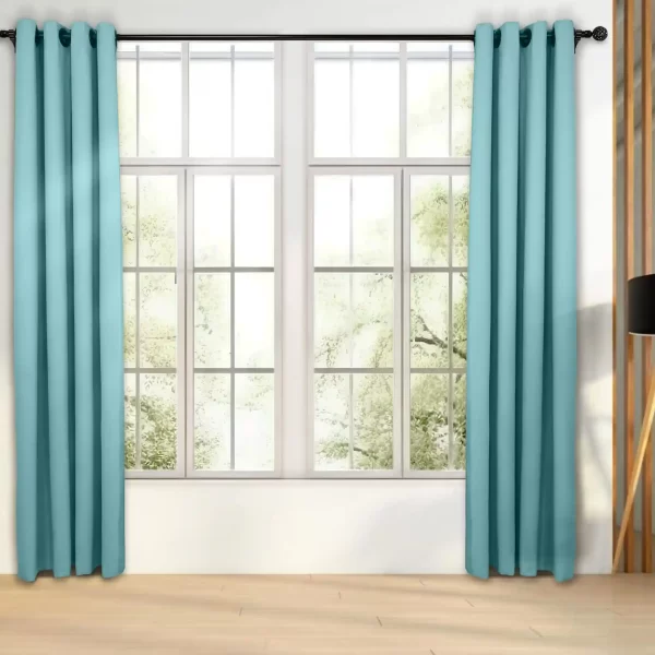 پرده آماده پانچی مدل هازان رنگ آبی آسمانی کد 122