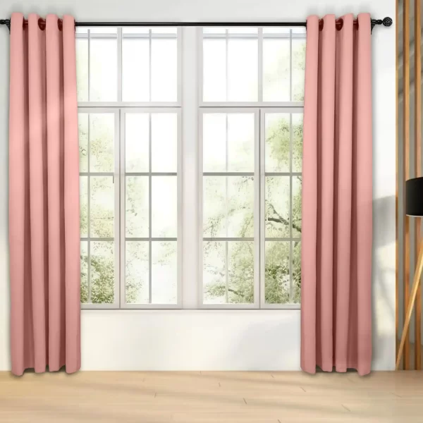 پرده آماده پانچی مدل هازان رنگ صورتی کد 124