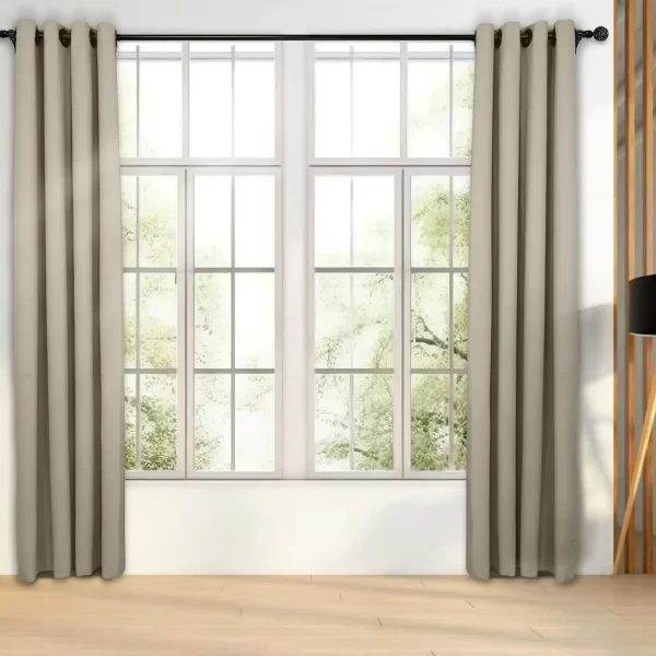 پرده آماده پانچی مدل هازان رنگ طوسی مدرن کد 136