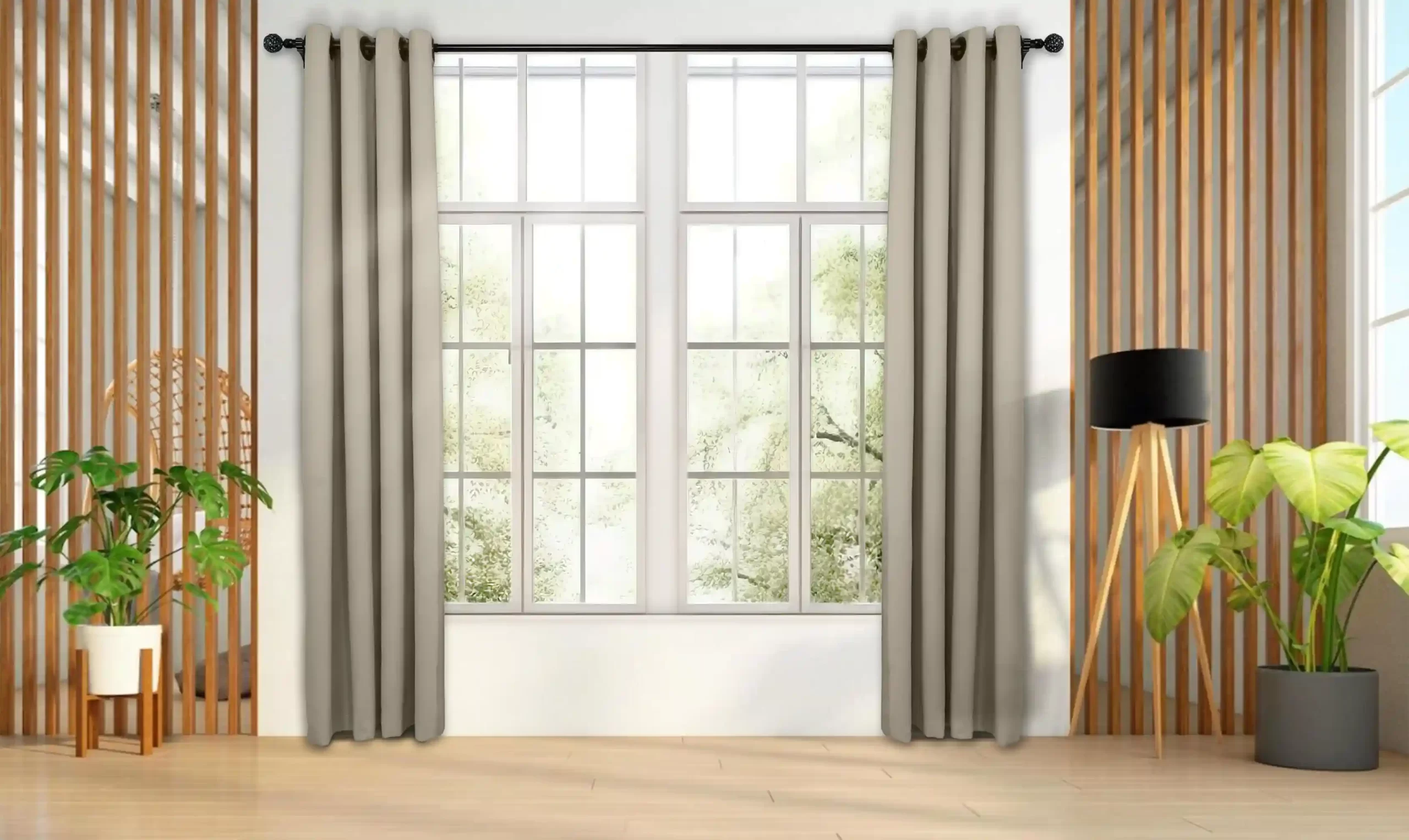 136 copy پرده آماده پانچی مدل هازان رنگ طوسی مدرن کد 136